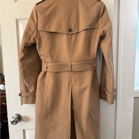 J. Crew Nello Gori Tan/Camel Pea Coat Trench Size 8 - Picture 2 of 12